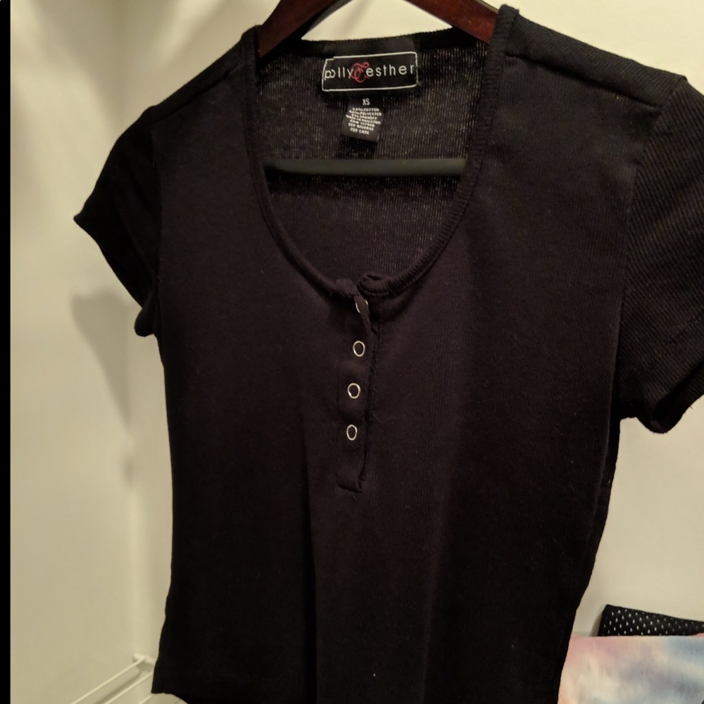 polly & esther brand, XS, black, silver buttons